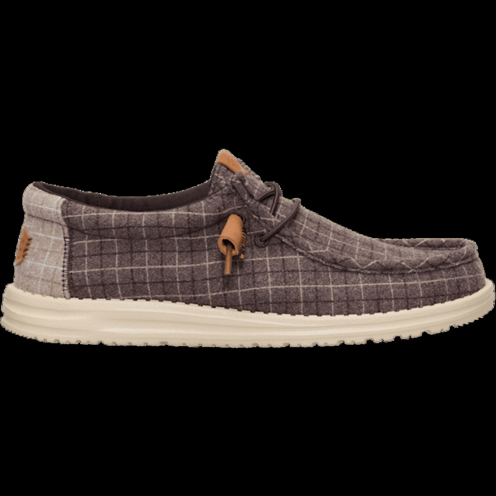 NWT Hey Dude Shoes Wally Plaid Corduroy Size 13 in Mole Brown